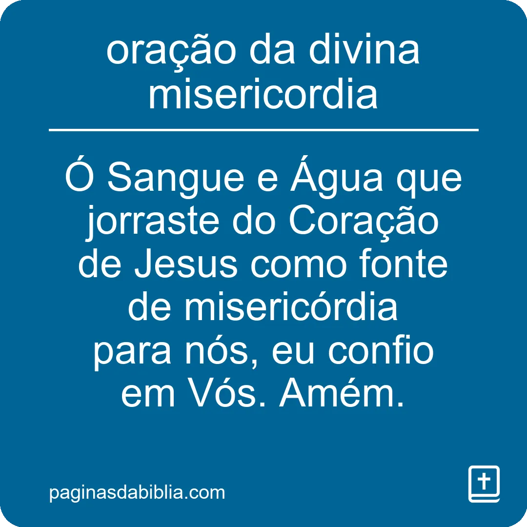 oração da divina misericordia