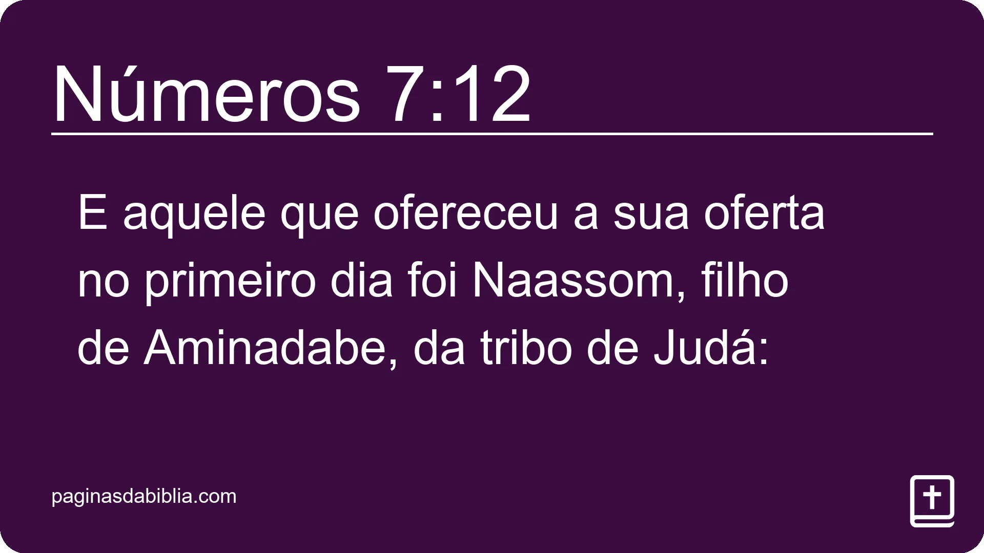 Números 7:12