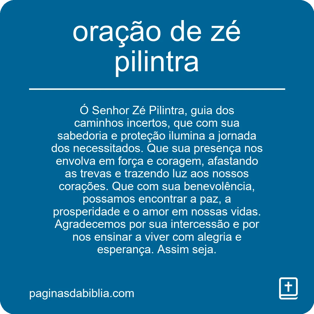 oração de zé pilintra