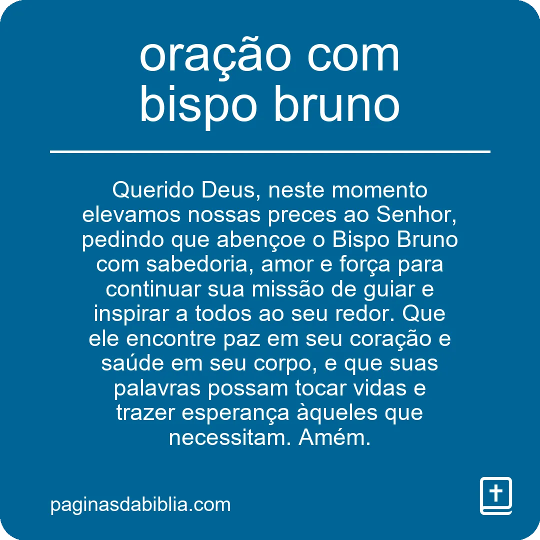 oração com bispo bruno