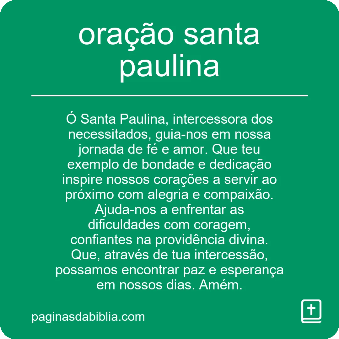 oração santa paulina