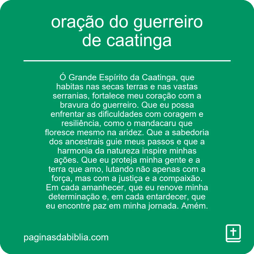 oração do guerreiro de caatinga