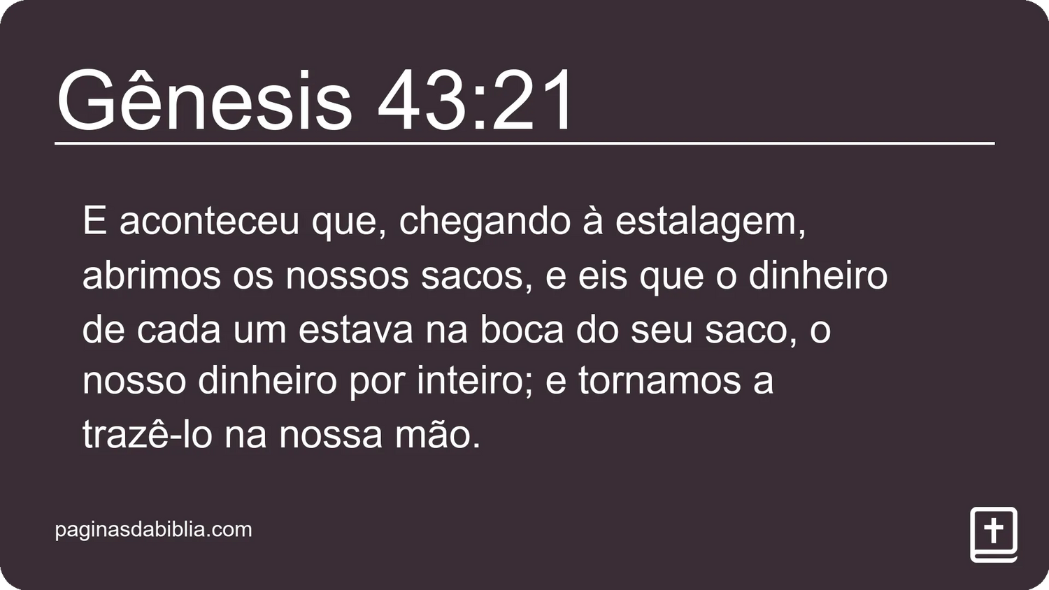 Gênesis 43:21