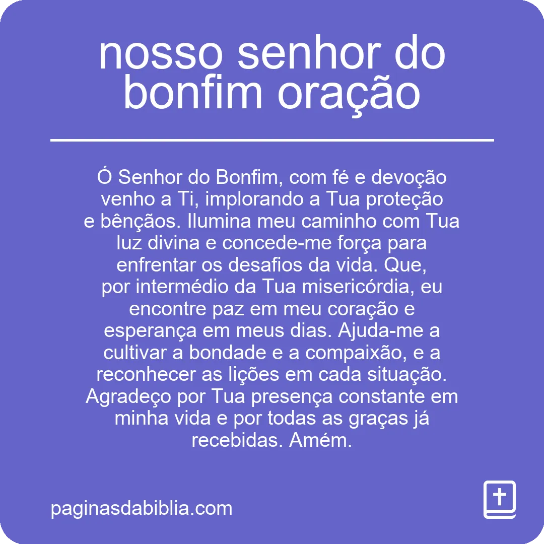 nosso senhor do bonfim oração