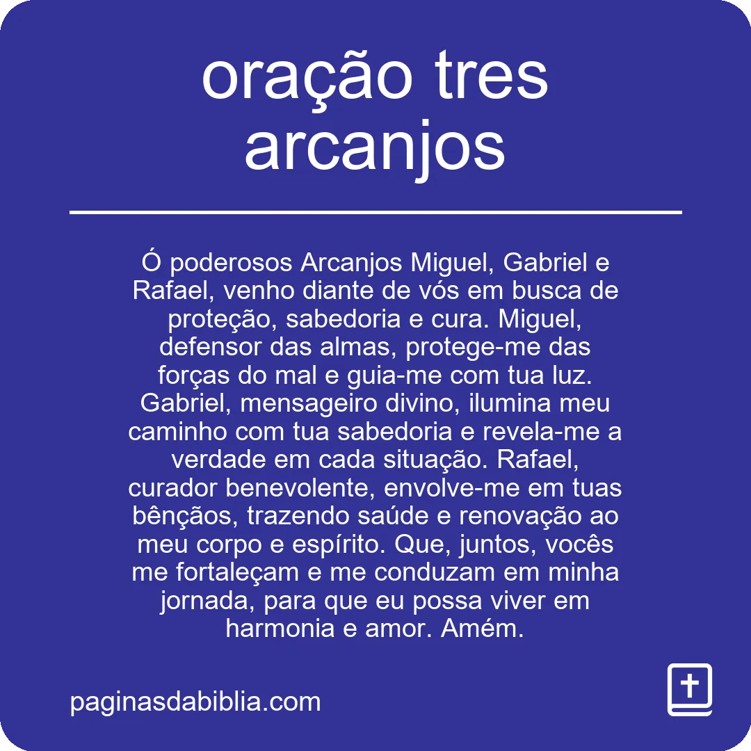 oração tres arcanjos