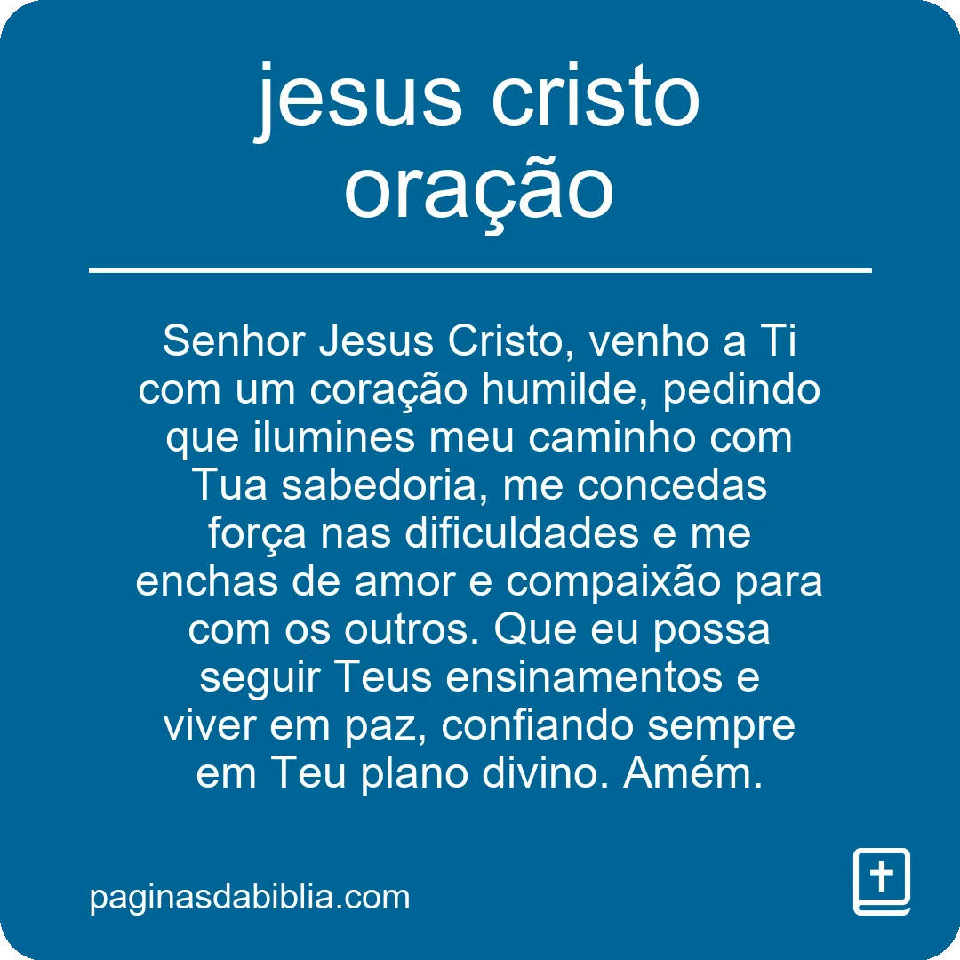 jesus cristo oração