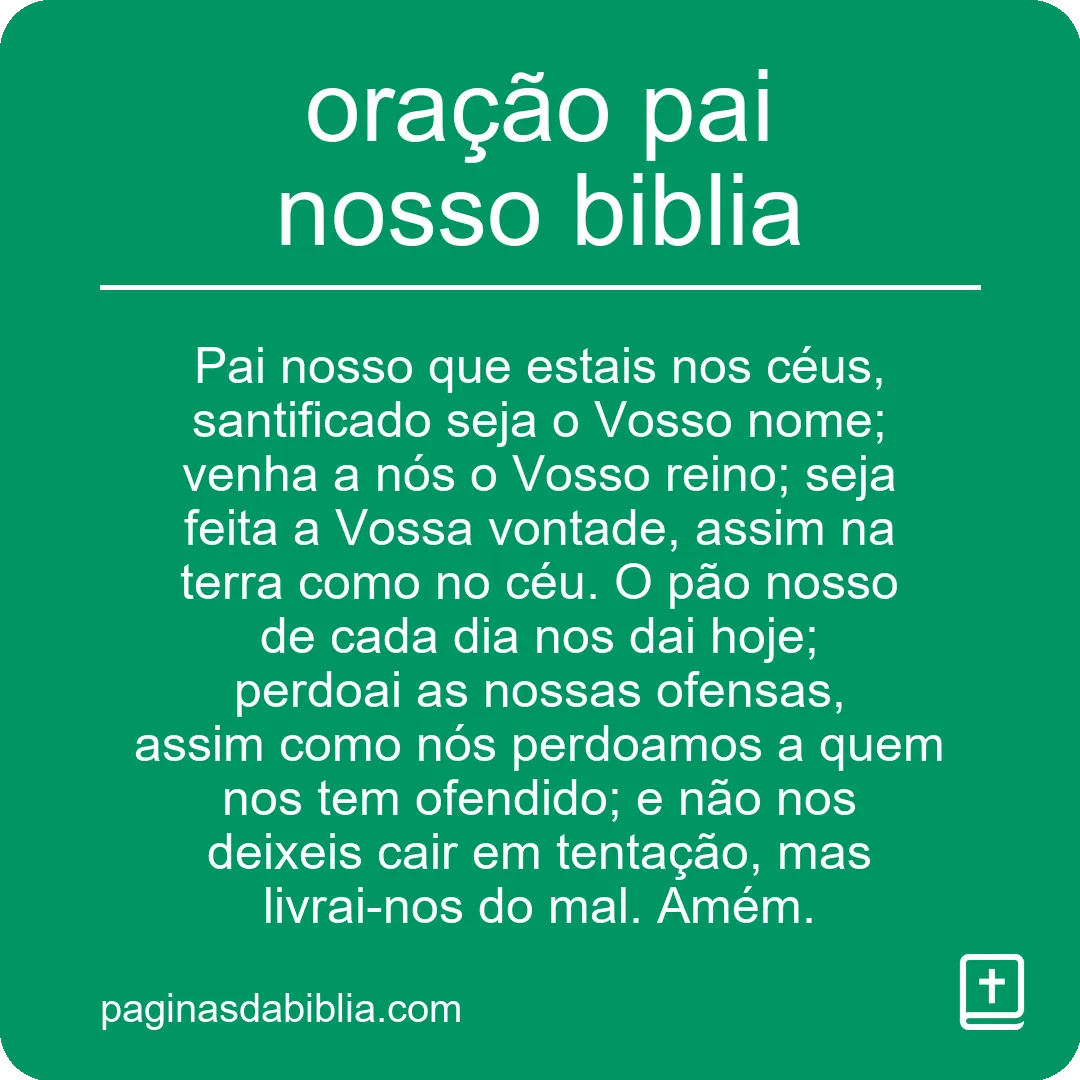 oração pai nosso biblia