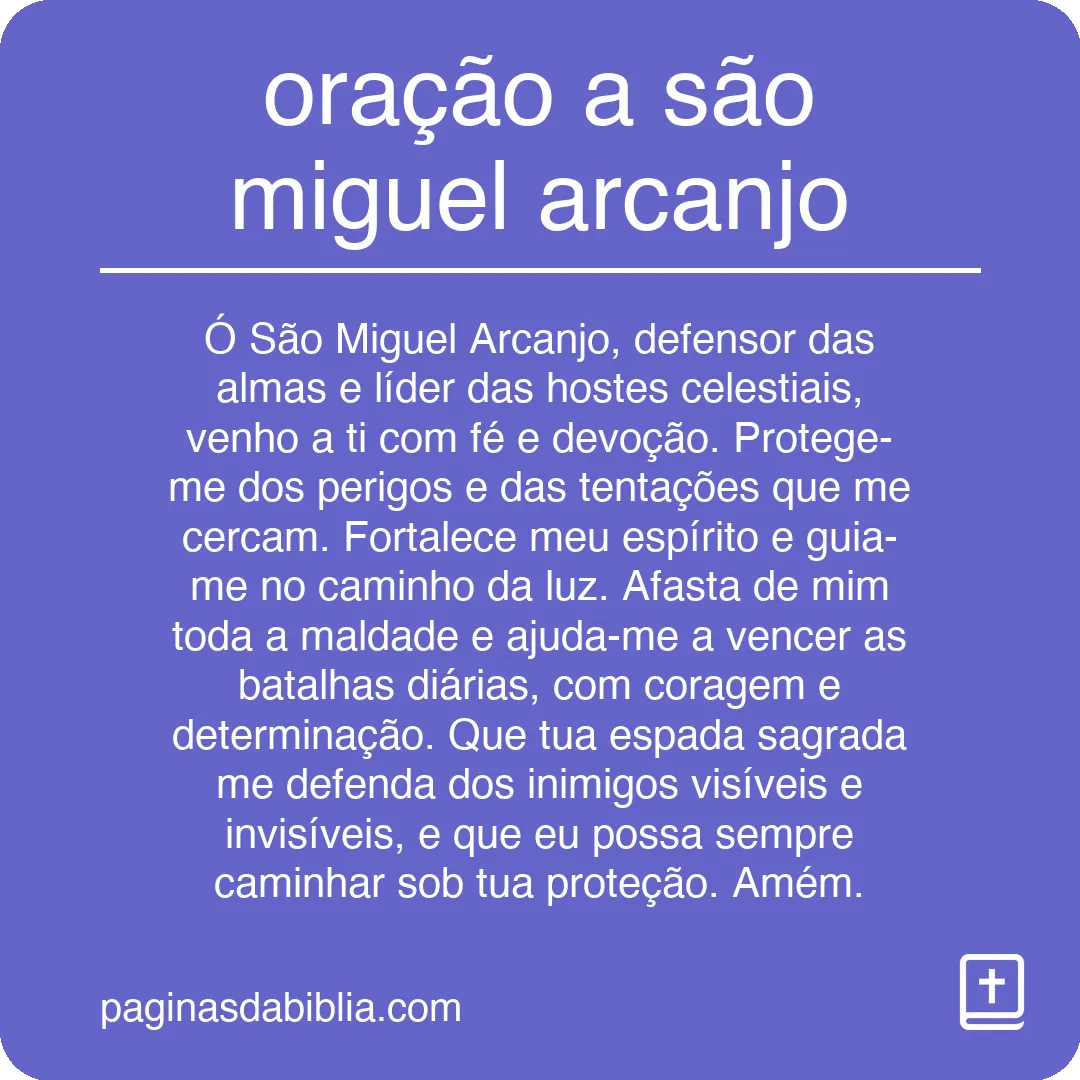 oração a são miguel arcanjo