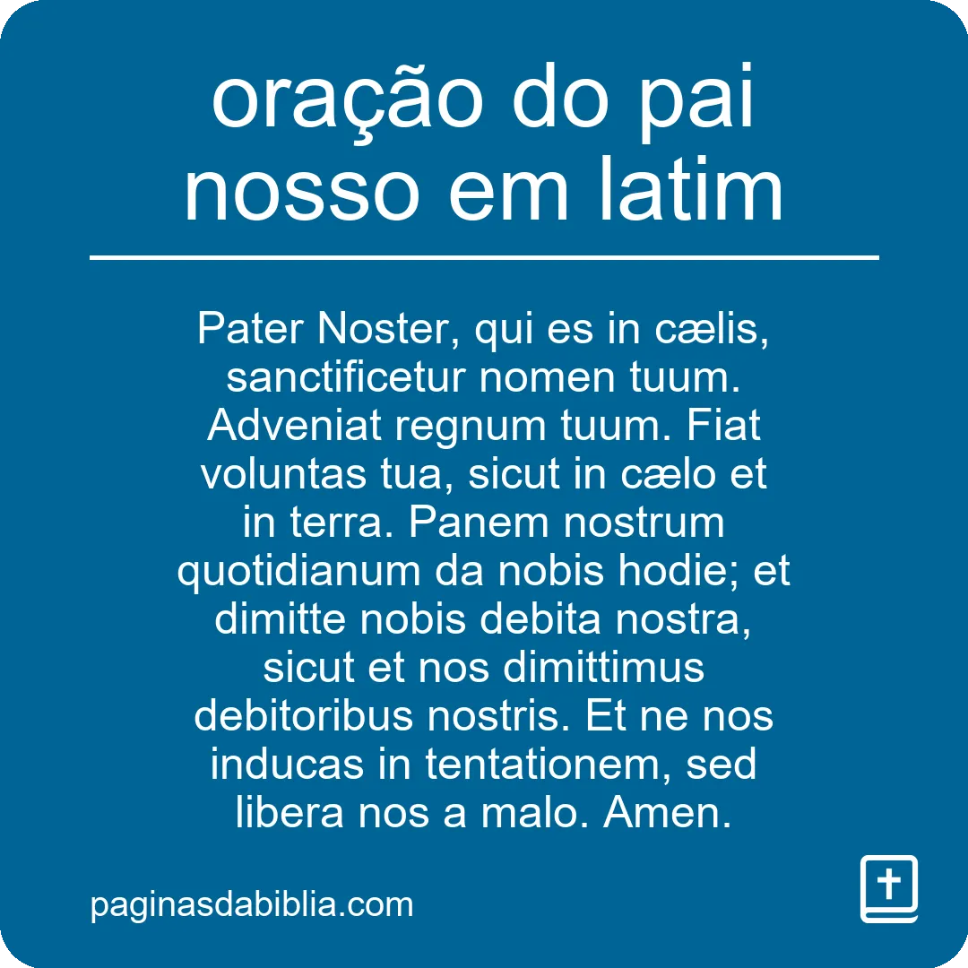 oração do pai nosso em latim