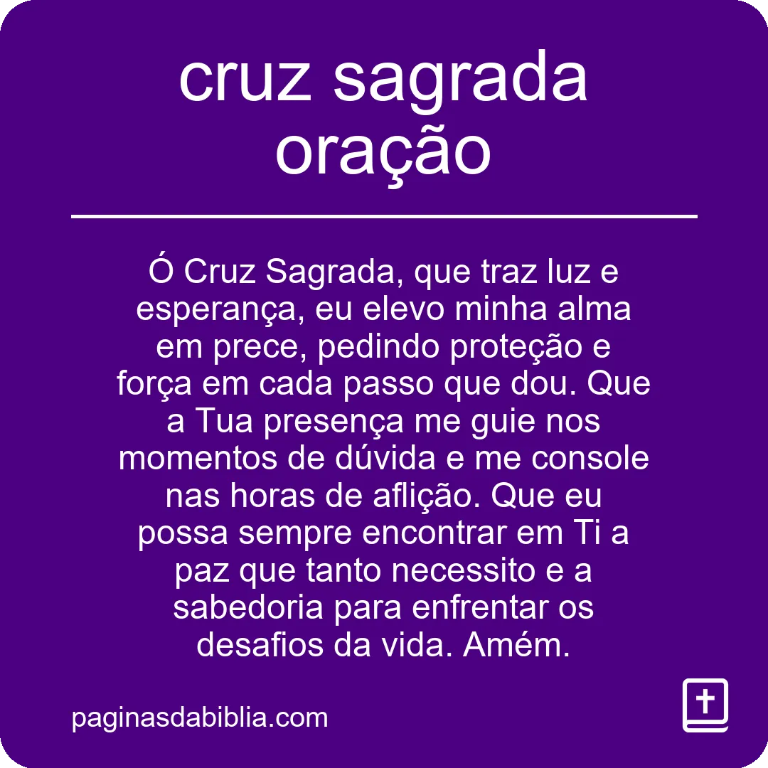 cruz sagrada oração