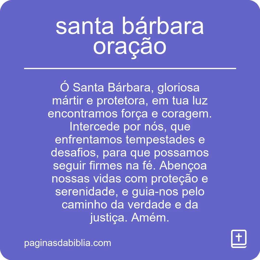 santa bárbara oração