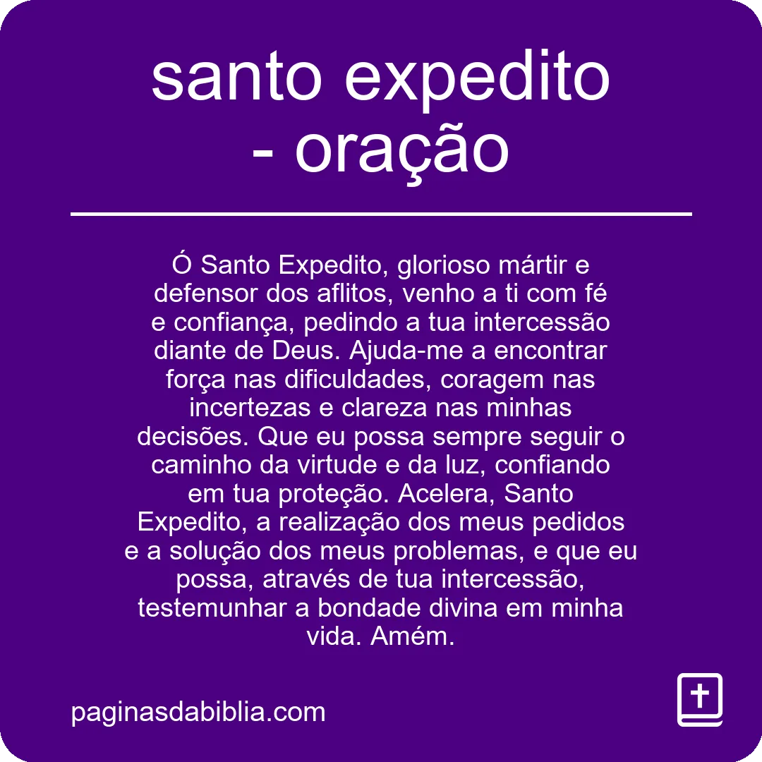 santo expedito - oração