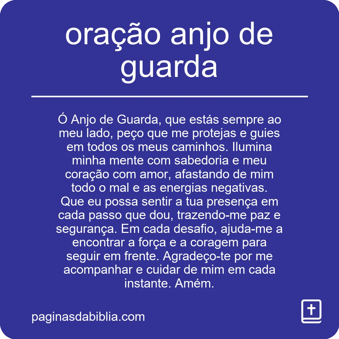 oração anjo de guarda