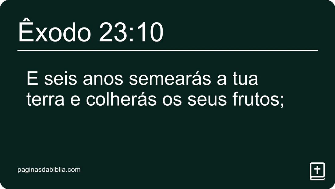 Êxodo 23:10