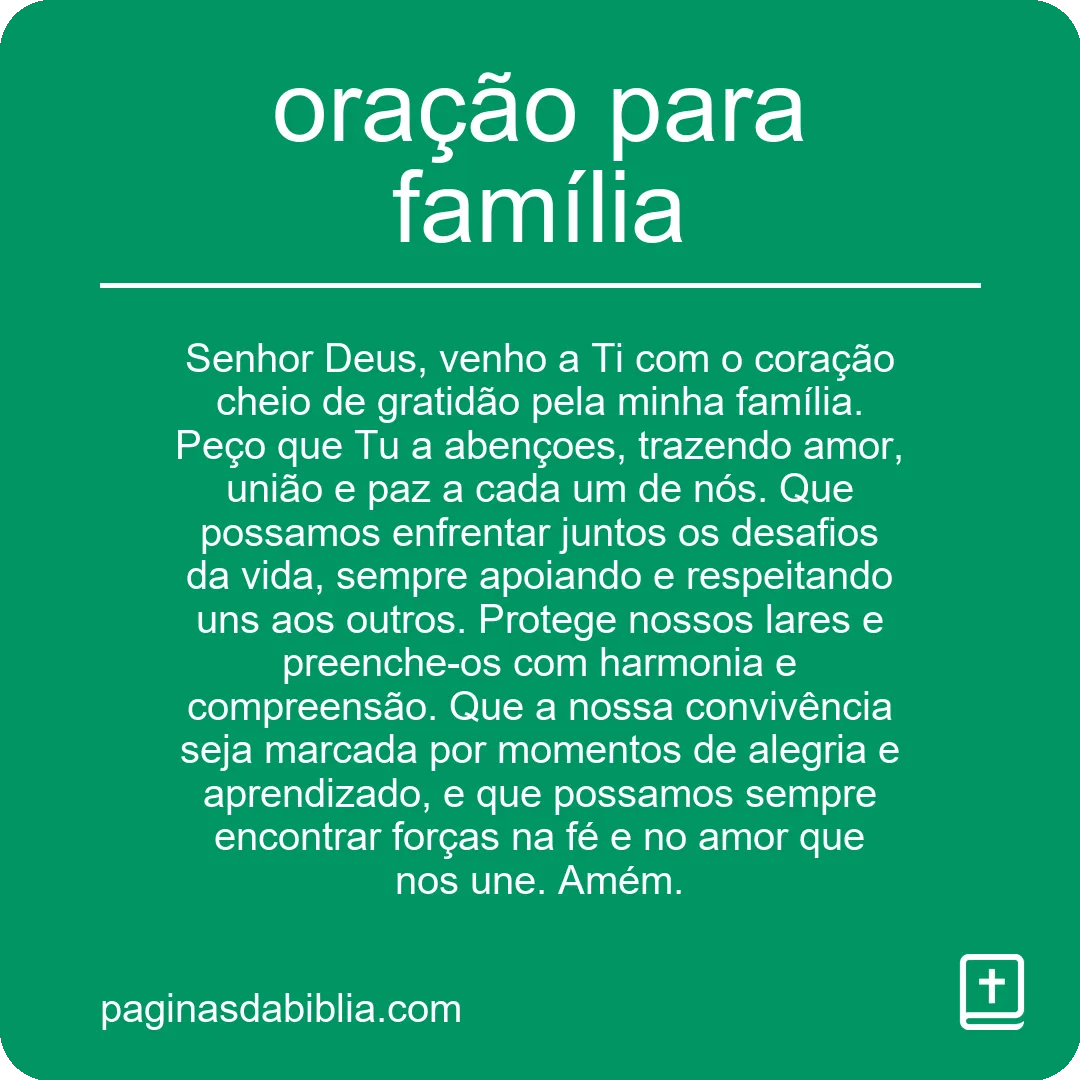 oração para família