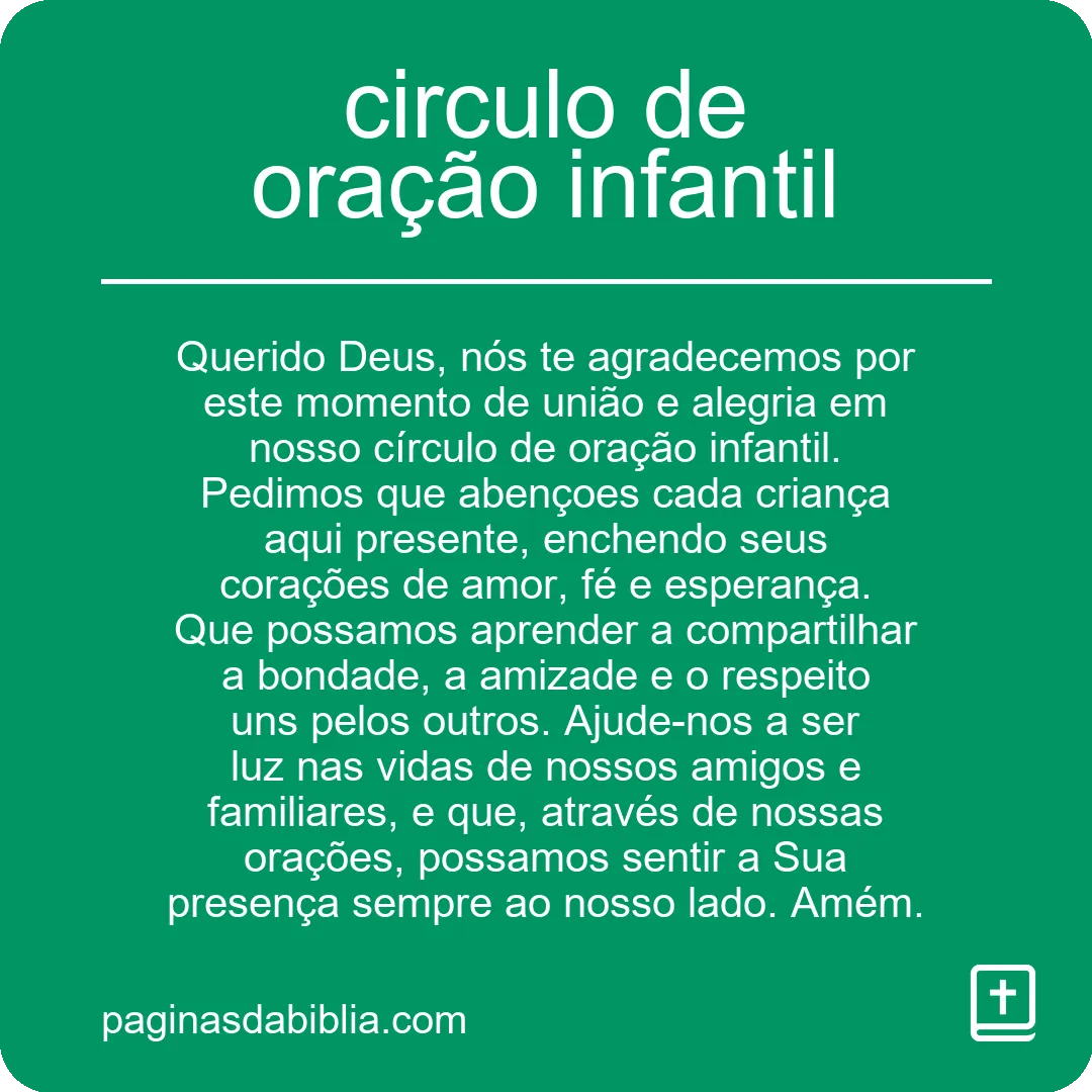 circulo de oração infantil