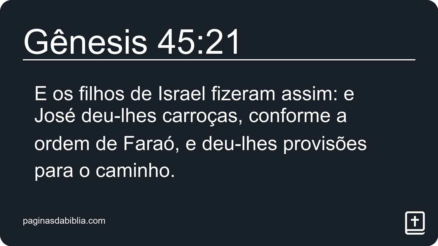 Gênesis 45:21