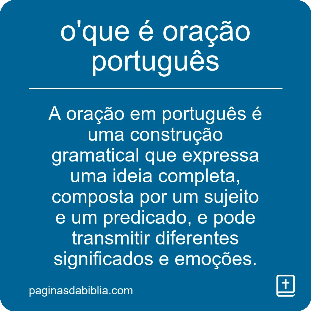 o'que é oração português