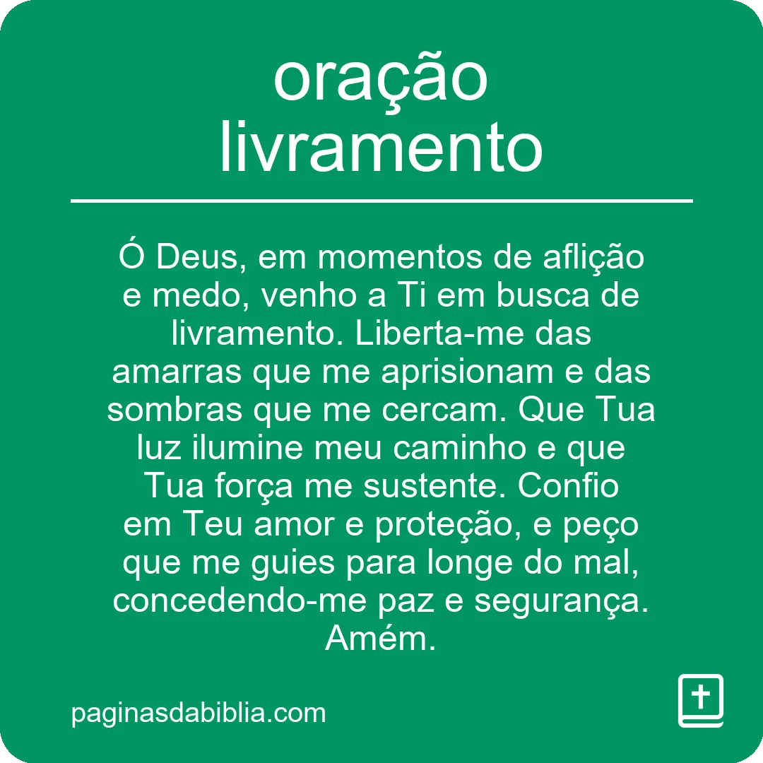 oração livramento