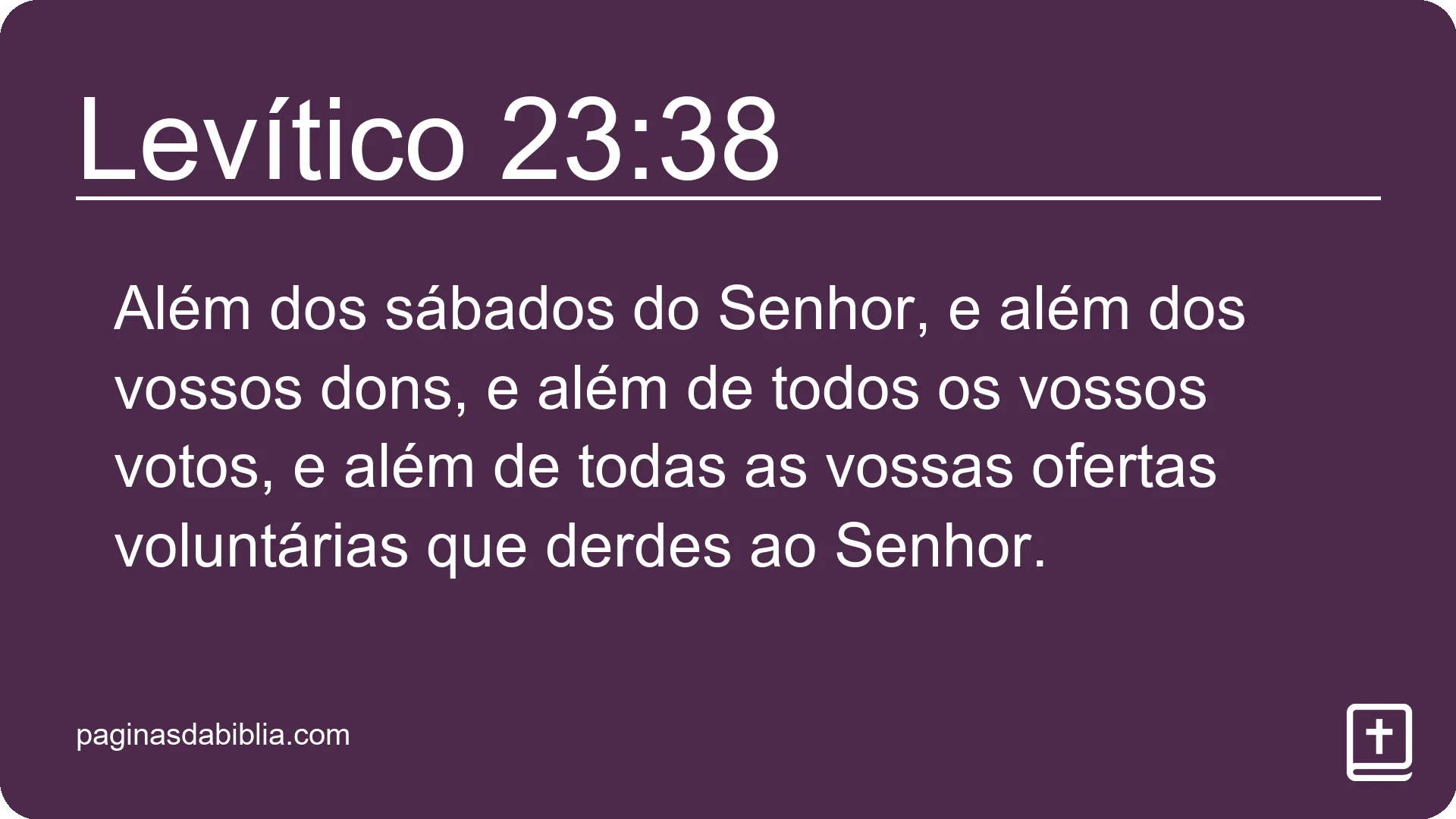 Levítico 23:38