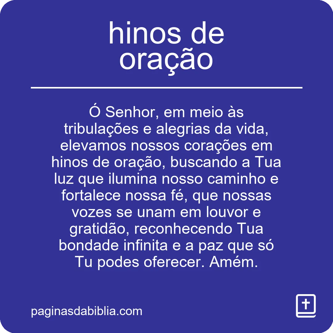 hinos de oração