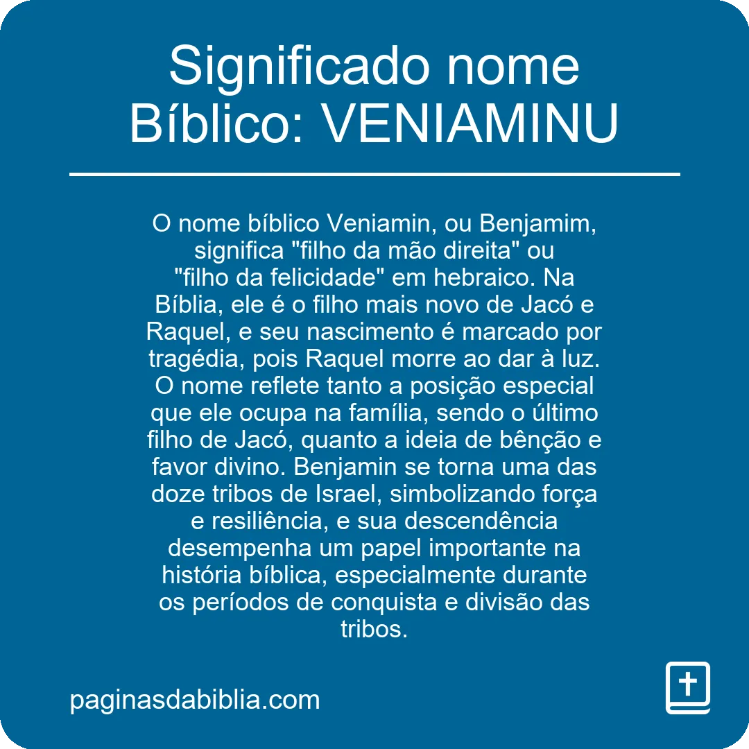 Significado nome Bíblico: VENIAMINU