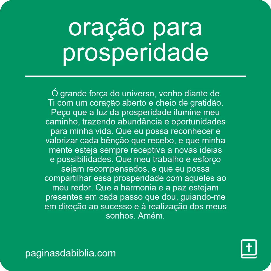 oração para prosperidade