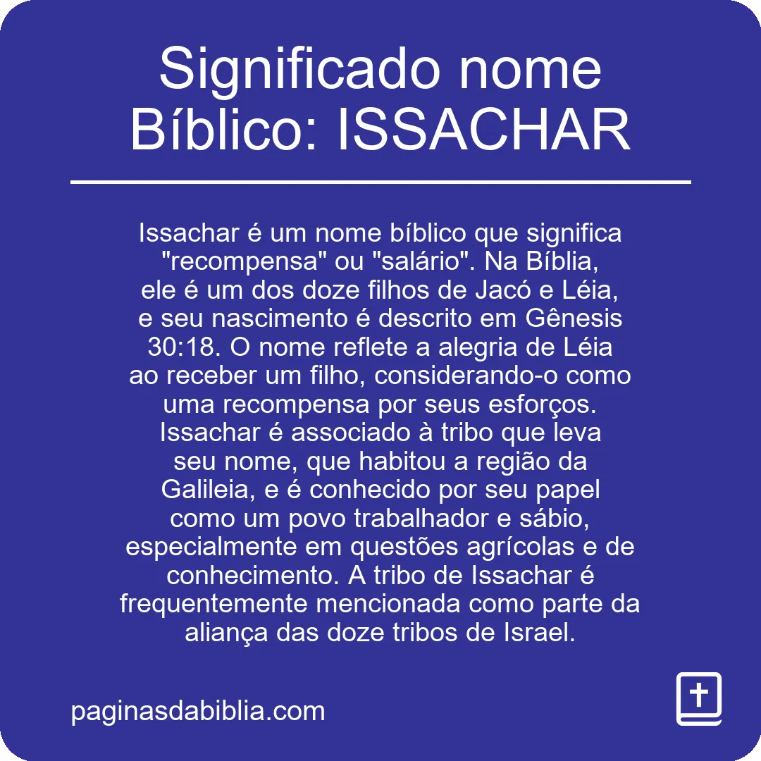 Significado nome Bíblico: ISSACHAR