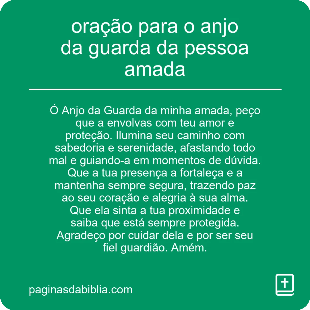 oração para o anjo da guarda da pessoa amada