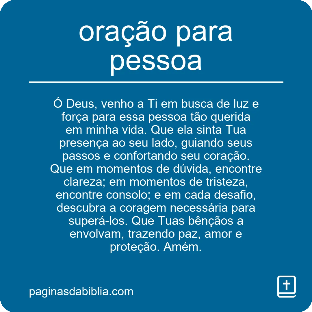 oração para pessoa