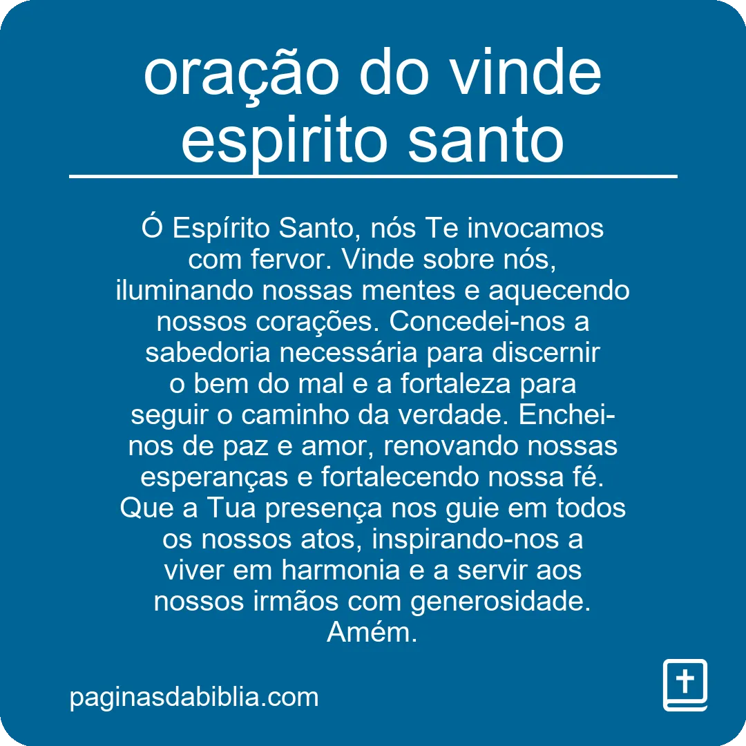 oração do vinde espirito santo