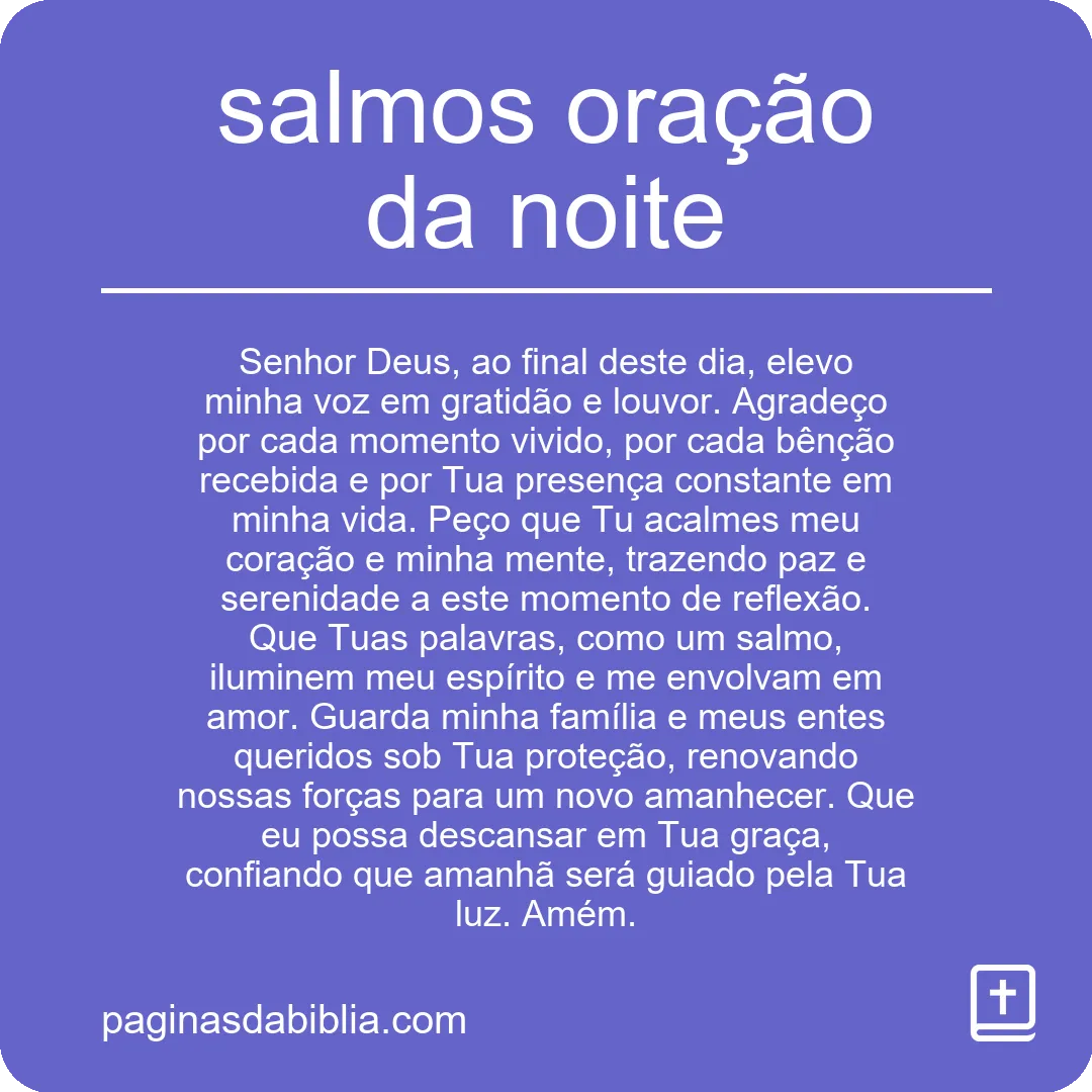 salmos oração da noite