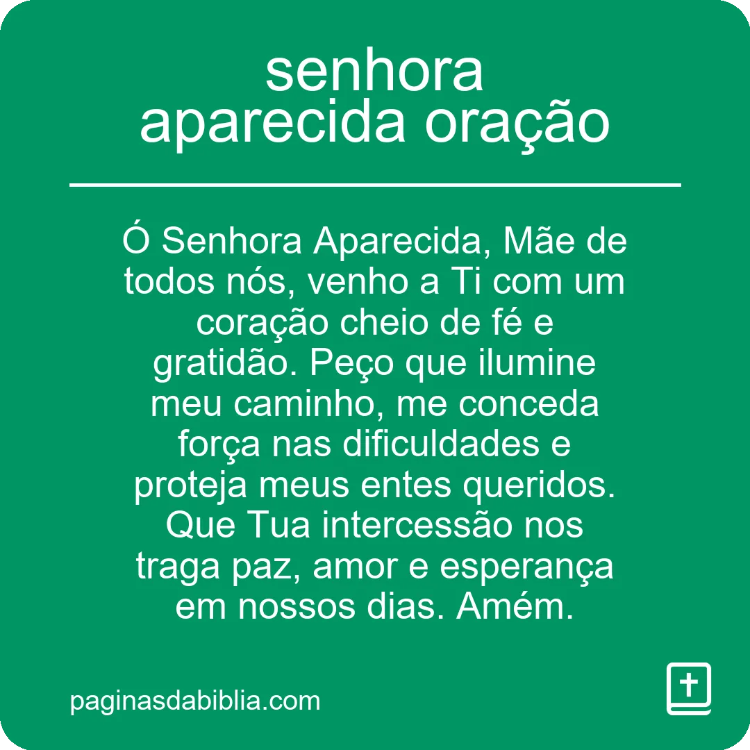 senhora aparecida oração