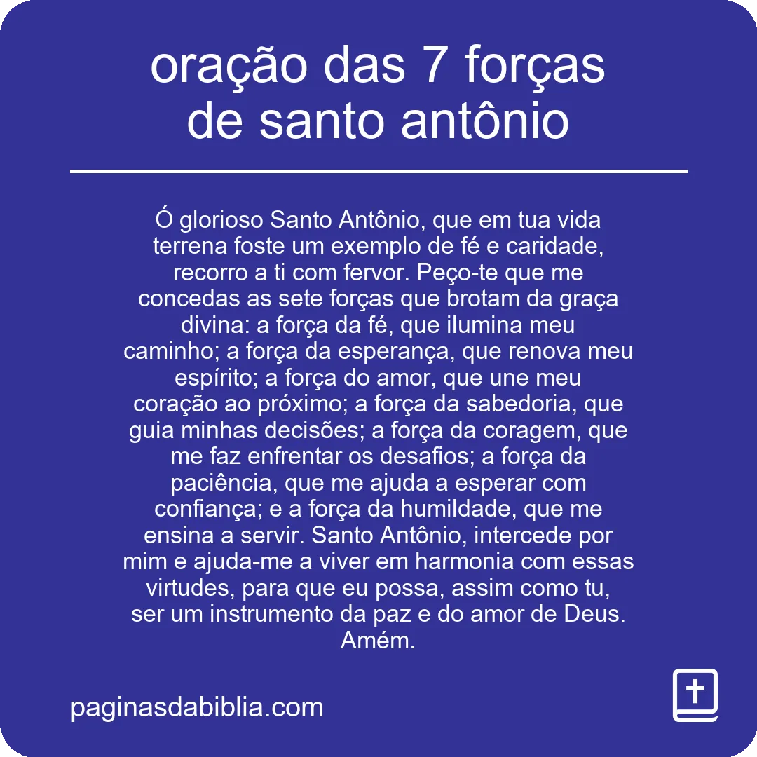 oração das 7 forças de santo antônio