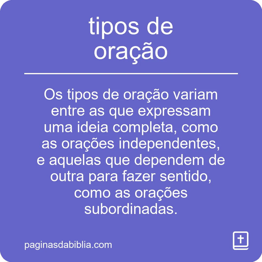 tipos de oração