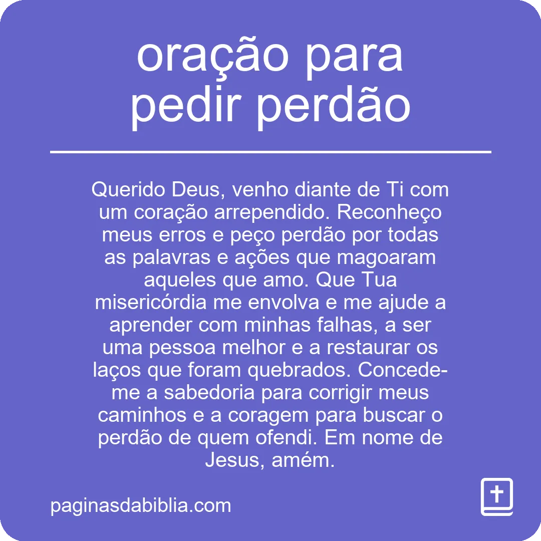 oração para pedir perdão