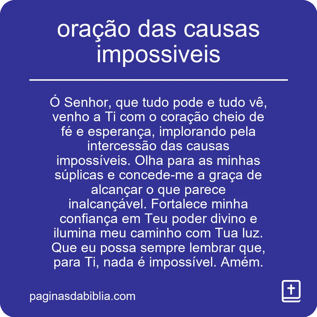 oração das causas impossiveis