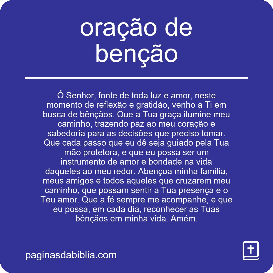 oração de benção