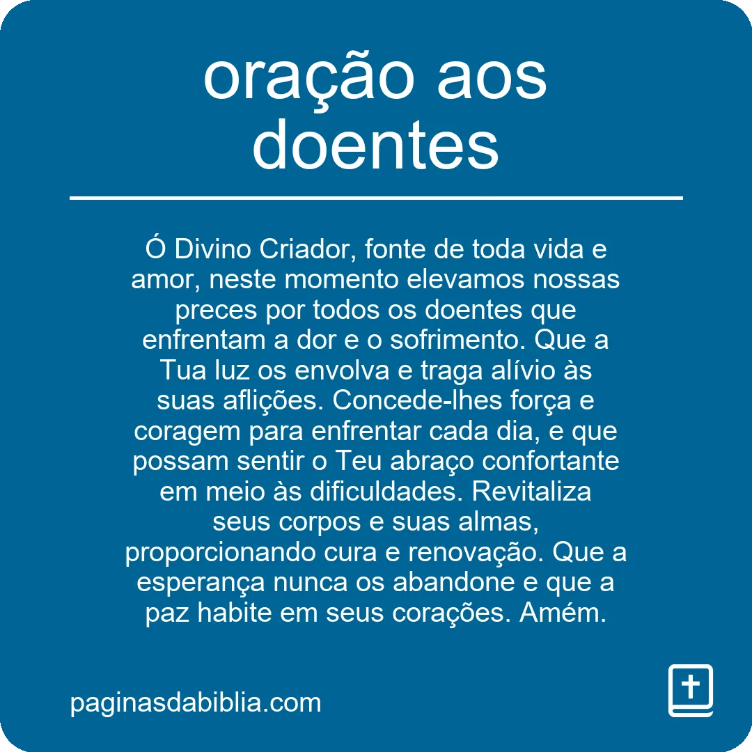 oração aos doentes