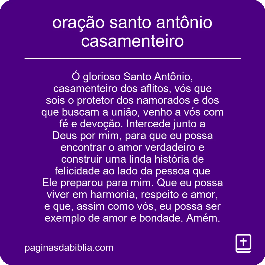 oração santo antônio casamenteiro