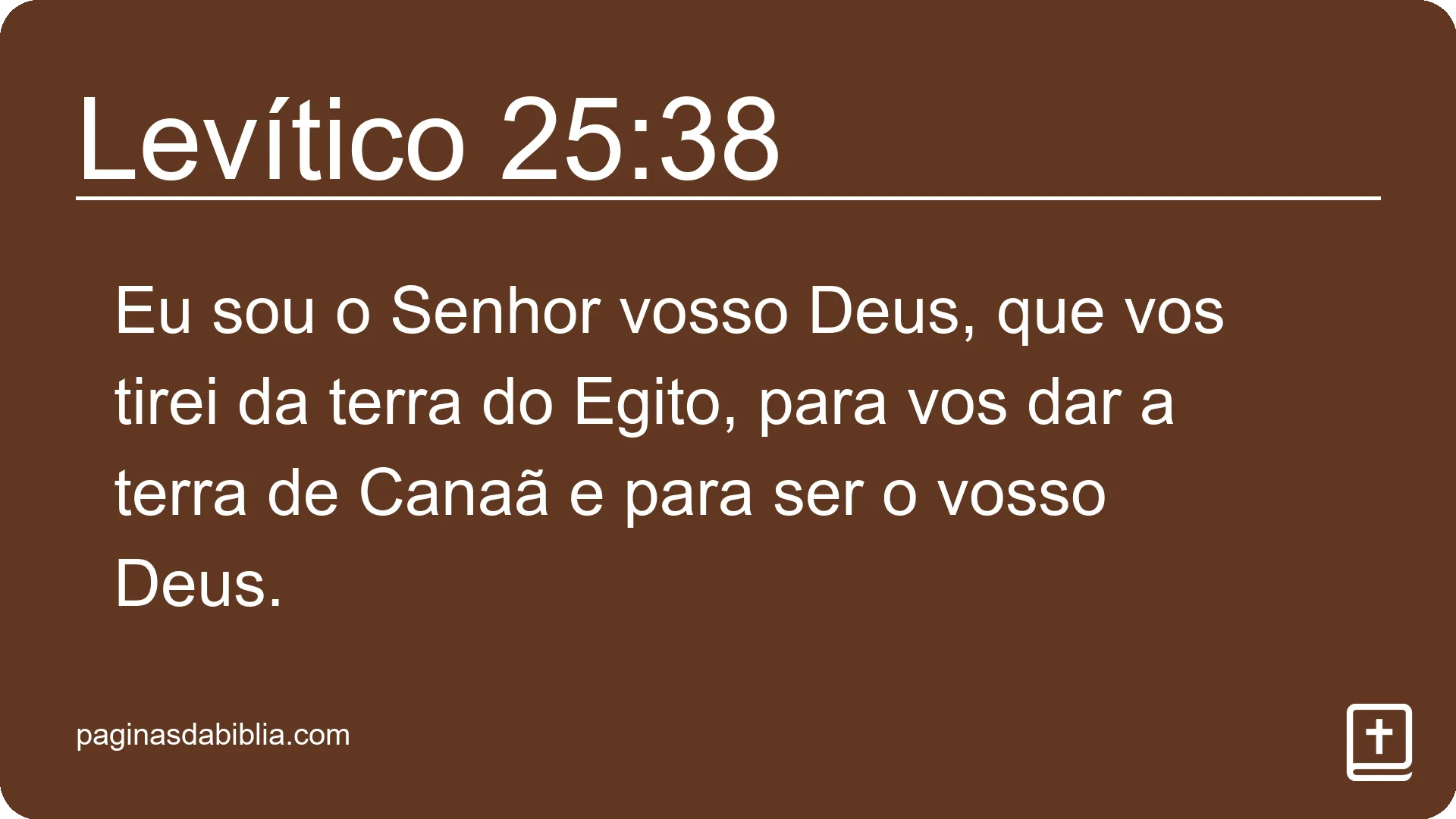 Levítico 25:38