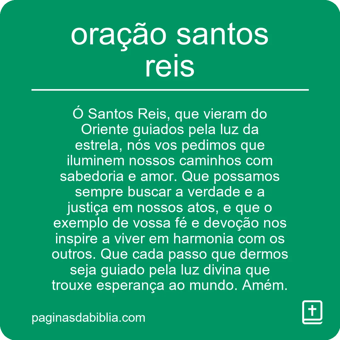 oração santos reis