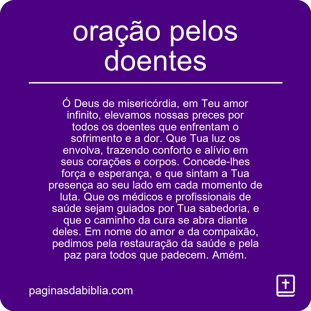 oração pelos doentes