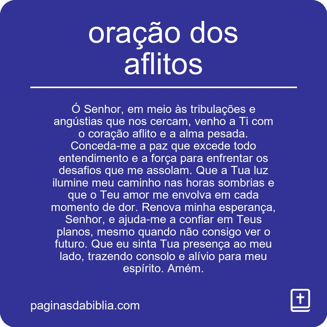 oração dos aflitos