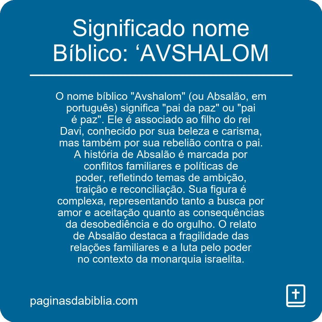 Significado nome Bíblico: ‘AVSHALOM