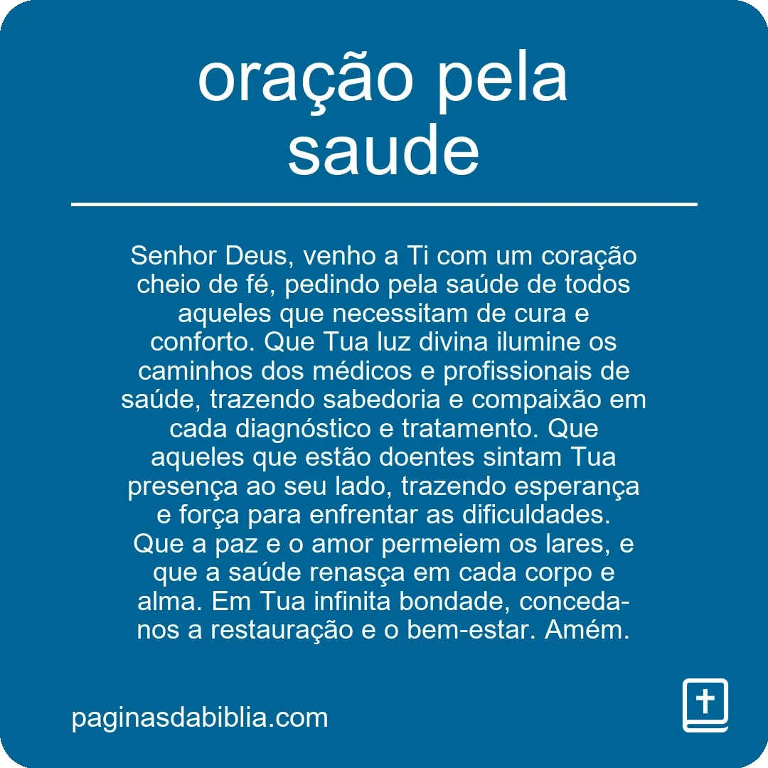 oração pela saude