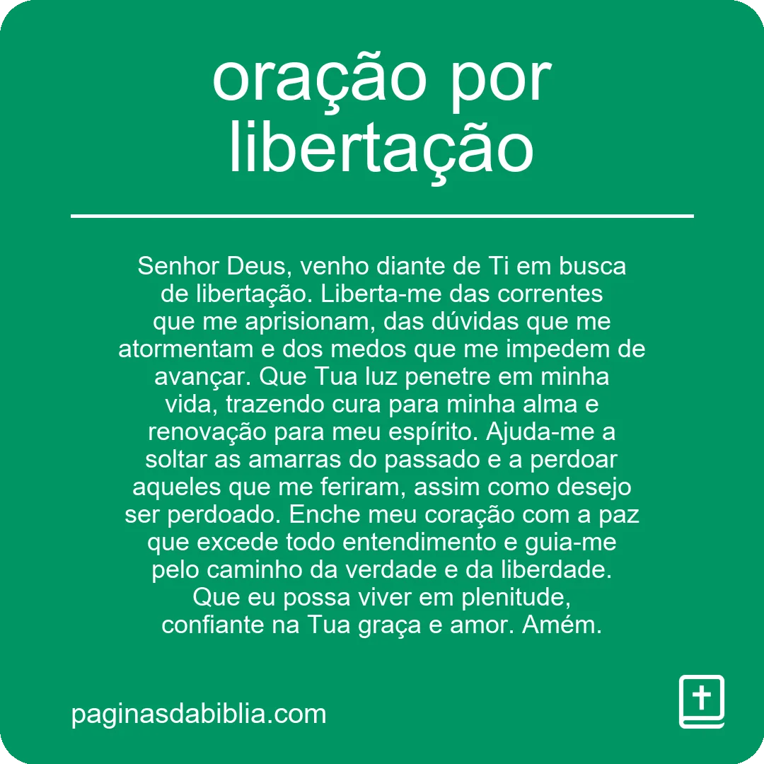 oração por libertação