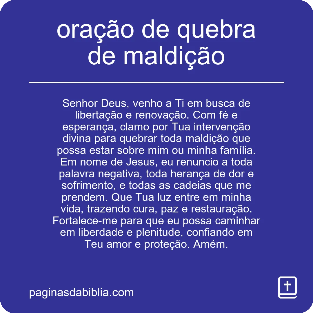 oração de quebra de maldição