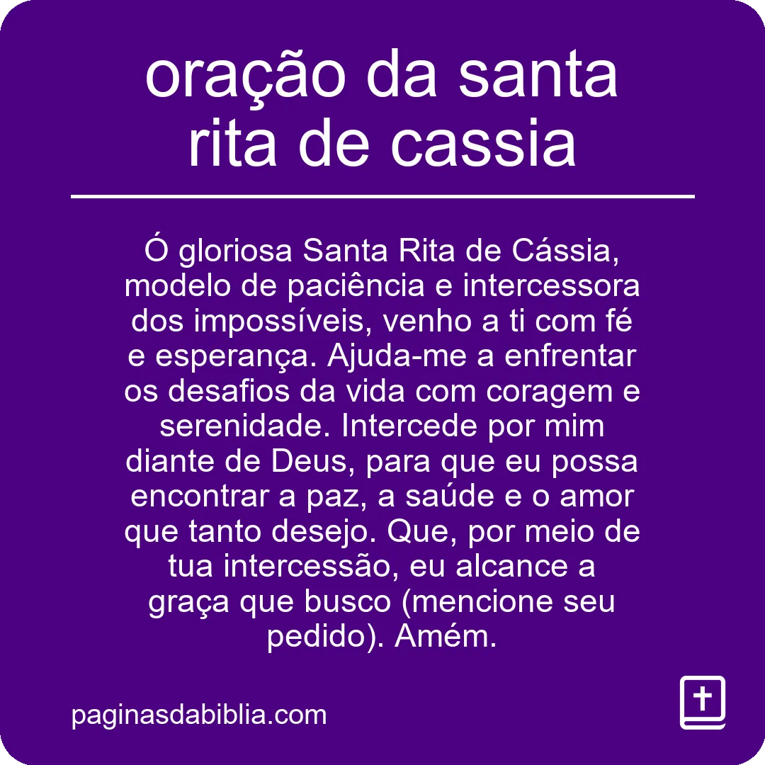 oração da santa rita de cassia