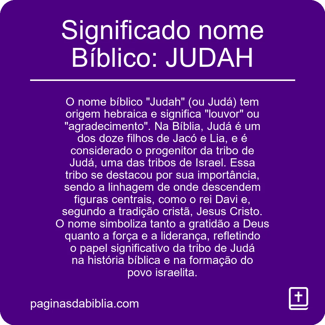 Significado nome Bíblico: JUDAH